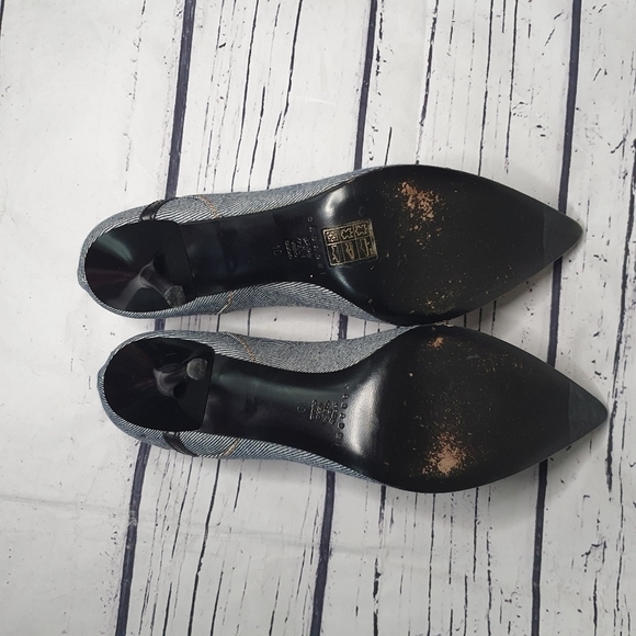 Casadei Made In Italy Denim Pointy Toe Stiletto Pumps Size 10 EU 40 - Picture 9 of 13